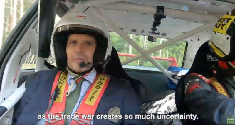 Illustration for article titled Finnish Economist Delivers Economic Outlook Report In The Most Finnish Way Possible: From Inside A Rally Car
